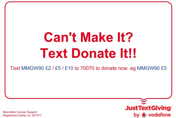 Text It Donation Macmillan Evening