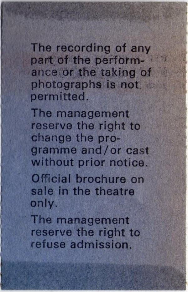 Southampton Ticket Stub - Rear